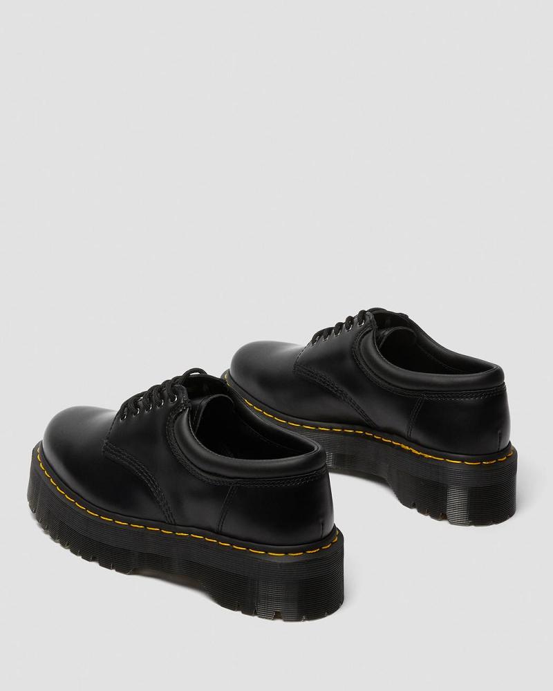 Black Men's Dr Martens 8053 Leather Platform Oxfords Shoes | CA 613BEX